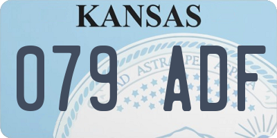 KS license plate 079ADF