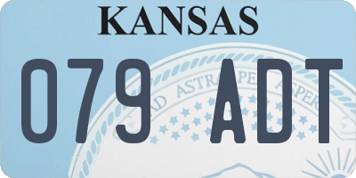 KS license plate 079ADT