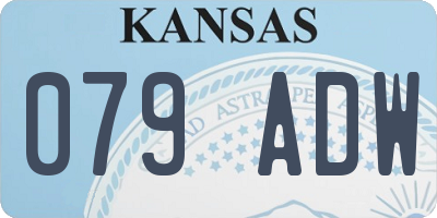 KS license plate 079ADW