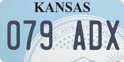 KS license plate 079ADX