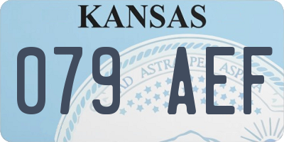 KS license plate 079AEF