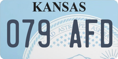 KS license plate 079AFD