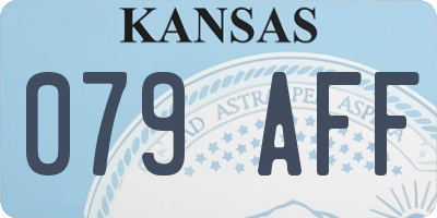 KS license plate 079AFF