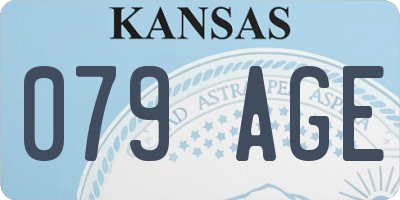 KS license plate 079AGE