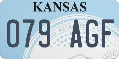 KS license plate 079AGF