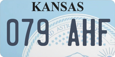 KS license plate 079AHF