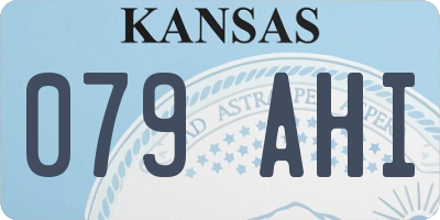 KS license plate 079AHI