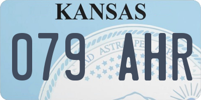 KS license plate 079AHR
