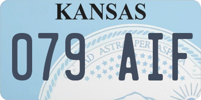 KS license plate 079AIF