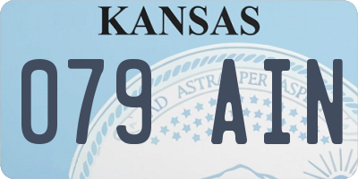 KS license plate 079AIN