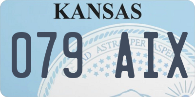 KS license plate 079AIX
