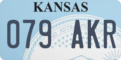 KS license plate 079AKR