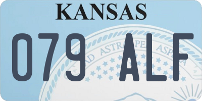 KS license plate 079ALF