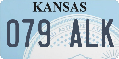 KS license plate 079ALK