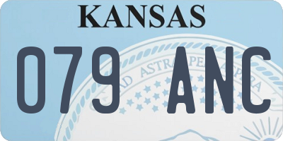 KS license plate 079ANC
