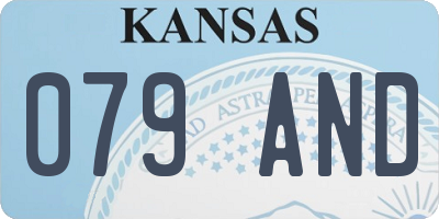 KS license plate 079AND