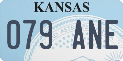 KS license plate 079ANE
