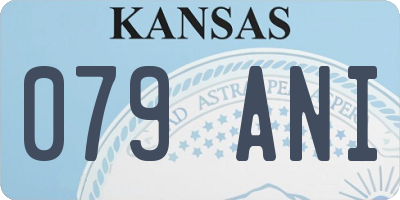 KS license plate 079ANI