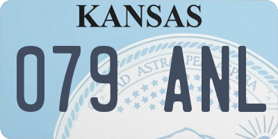 KS license plate 079ANL