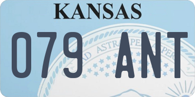 KS license plate 079ANT