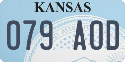 KS license plate 079AOD