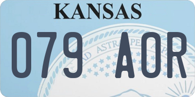 KS license plate 079AOR