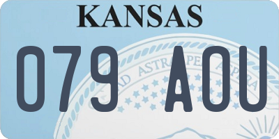 KS license plate 079AOU