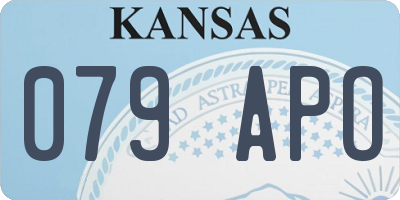 KS license plate 079APO