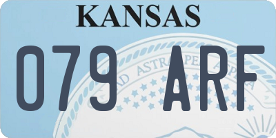 KS license plate 079ARF