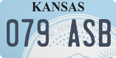 KS license plate 079ASB
