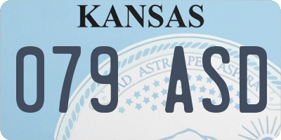 KS license plate 079ASD