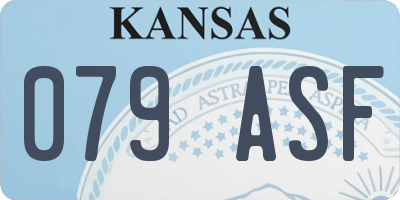 KS license plate 079ASF