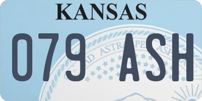 KS license plate 079ASH