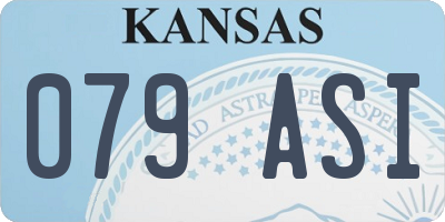 KS license plate 079ASI
