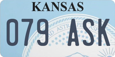 KS license plate 079ASK
