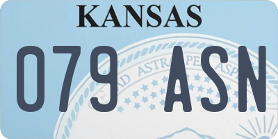 KS license plate 079ASN