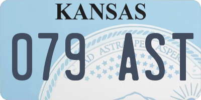 KS license plate 079AST