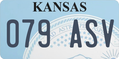 KS license plate 079ASV