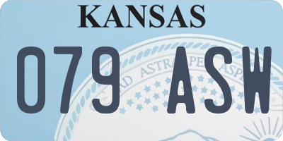KS license plate 079ASW