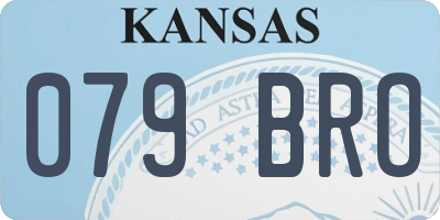 KS license plate 079BRO