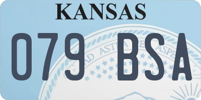 KS license plate 079BSA