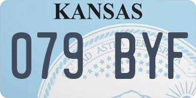 KS license plate 079BYF