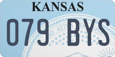 KS license plate 079BYS