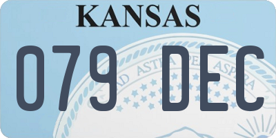 KS license plate 079DEC