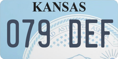 KS license plate 079DEF
