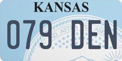 KS license plate 079DEN