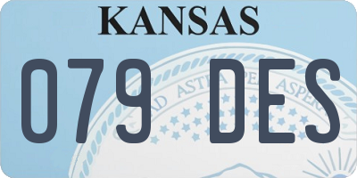 KS license plate 079DES