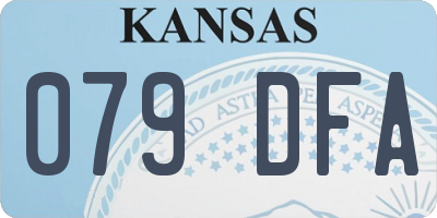 KS license plate 079DFA