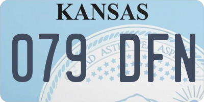 KS license plate 079DFN