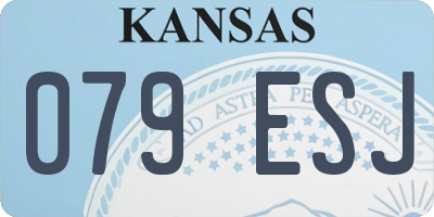 KS license plate 079ESJ